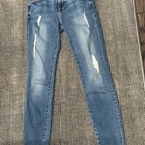 FRAME Denim Le High Skinny Crop Distressed Stretch Denim Jeans 23 - Gently Used
